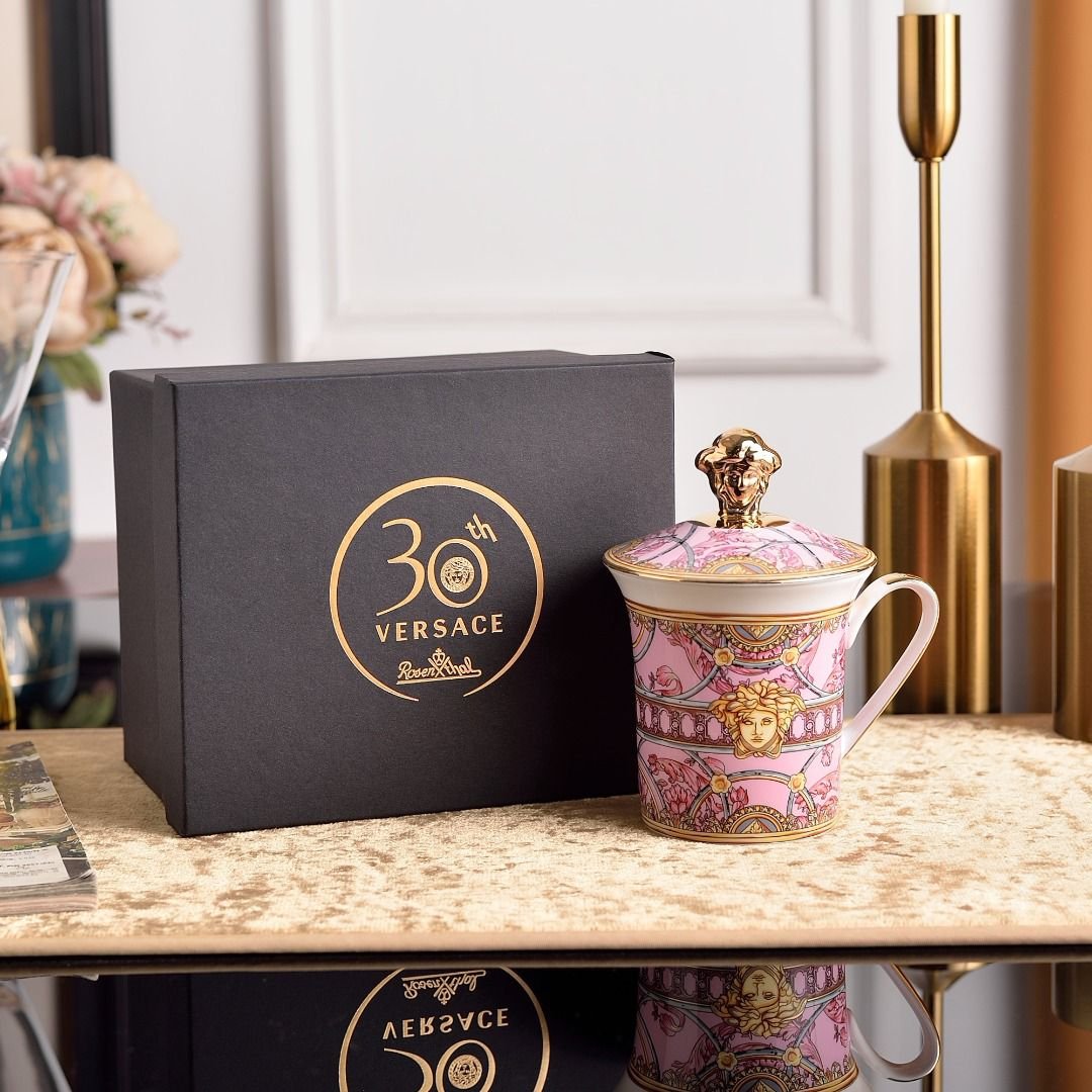 Versace mug with cap - Versace Mug | Aleppo Gift UAE